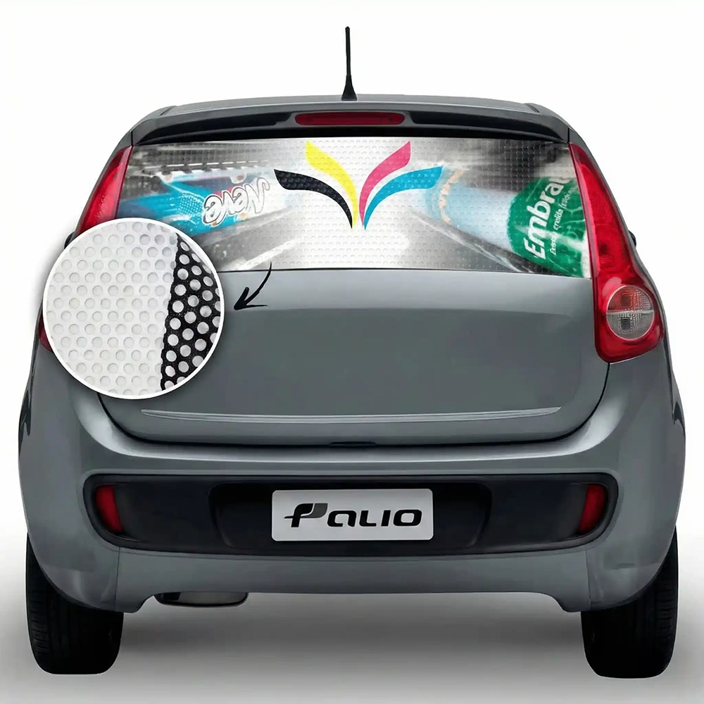 Adesivo Perfurado Adesivo Perfurado em Belém — Comunicação Visual na Gráfica Tip